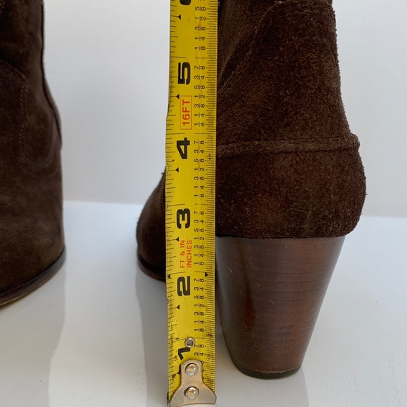 Frye Renee Seam Short Ankle Bootie Distressed Size 8.5 Western Brown Boots - Picture 13 of 14